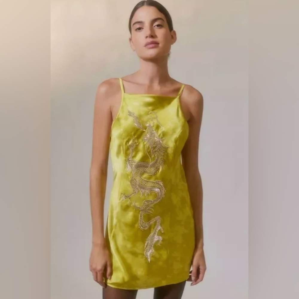 Urban Outfitters Bird Song Satin Minidress